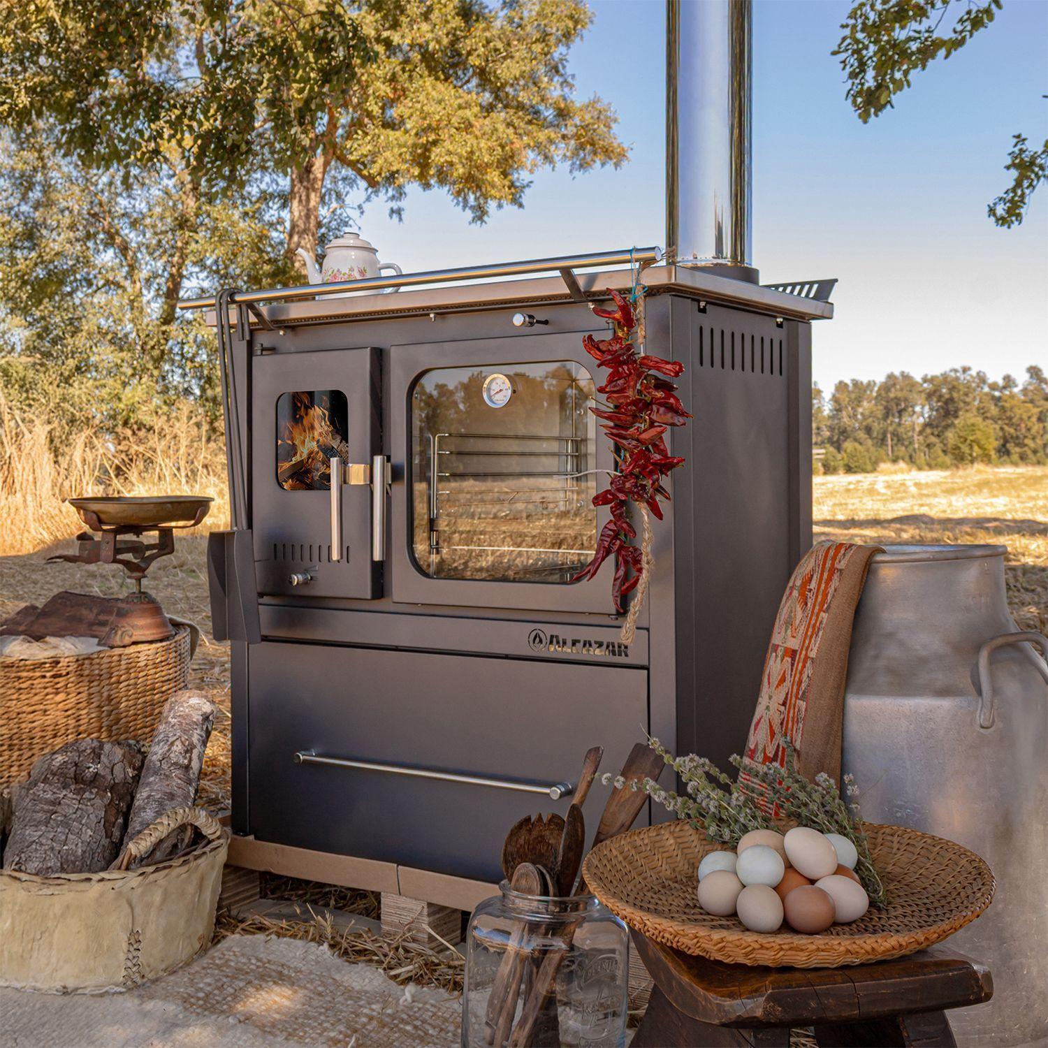 Cocina a Leña Alcazar Europea M80 Gris-3