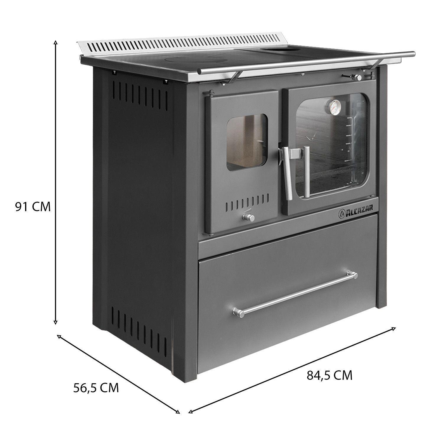 Cocina a Leña Alcazar Europea M80 Gris-7