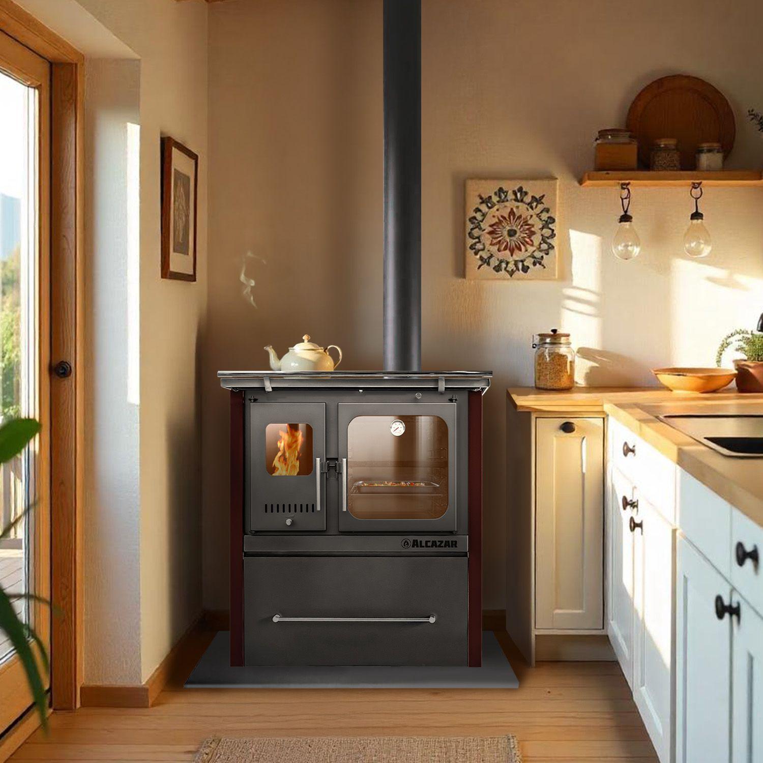 Cocina a Leña Alcazar Europea M90 Burdeo-1