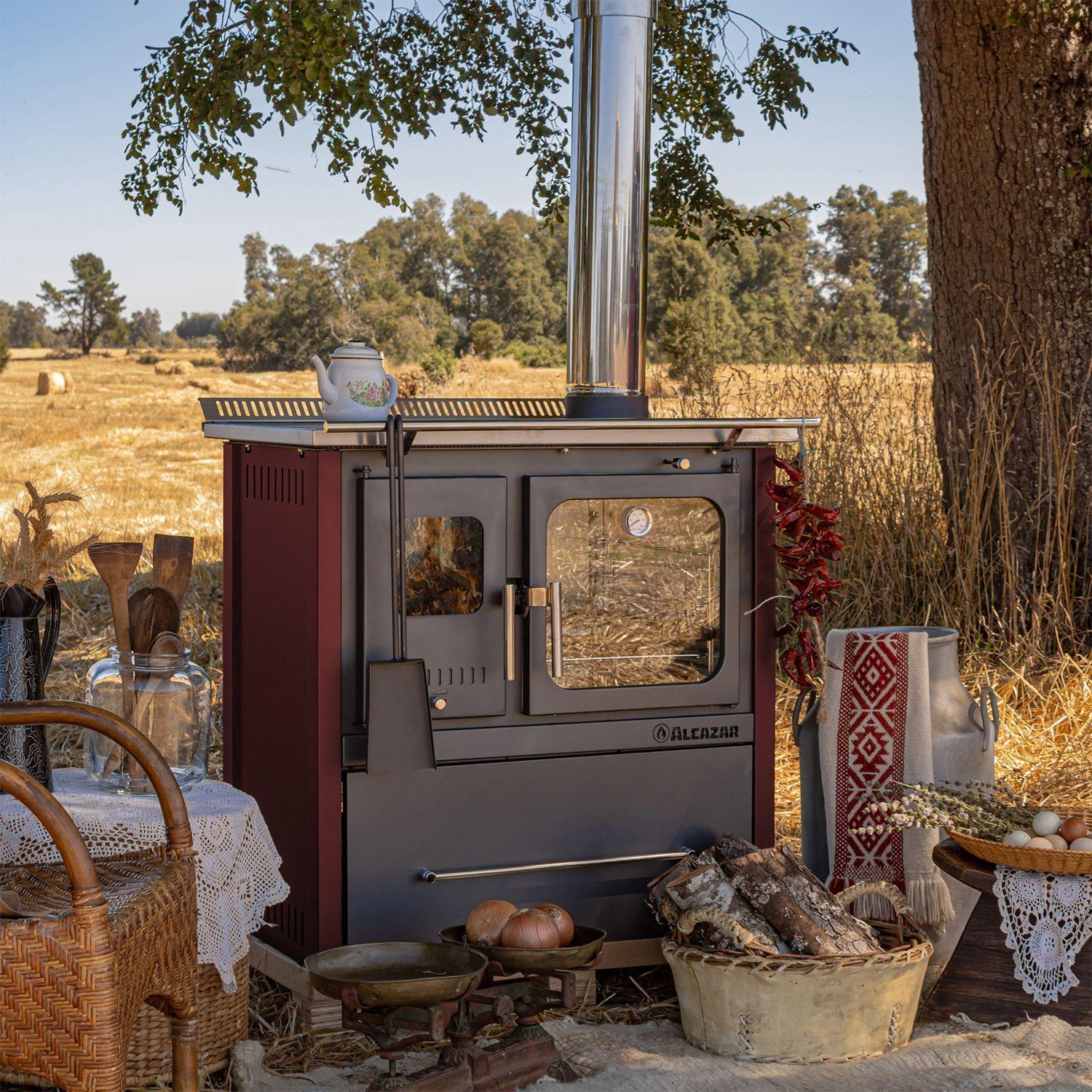 Cocina a Leña Alcazar Europea M90 Burdeo-2