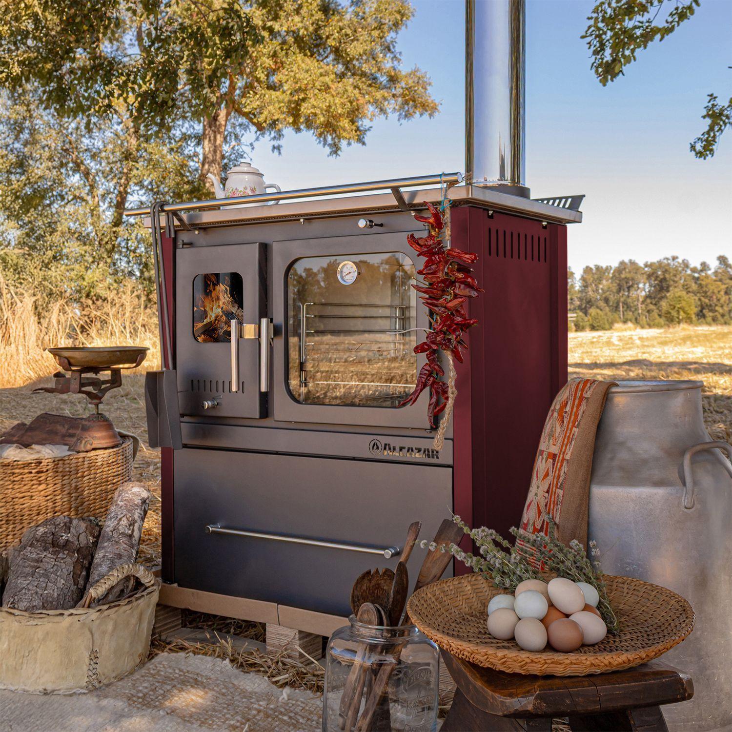 Cocina a Leña Alcazar Europea M90 Burdeo-3