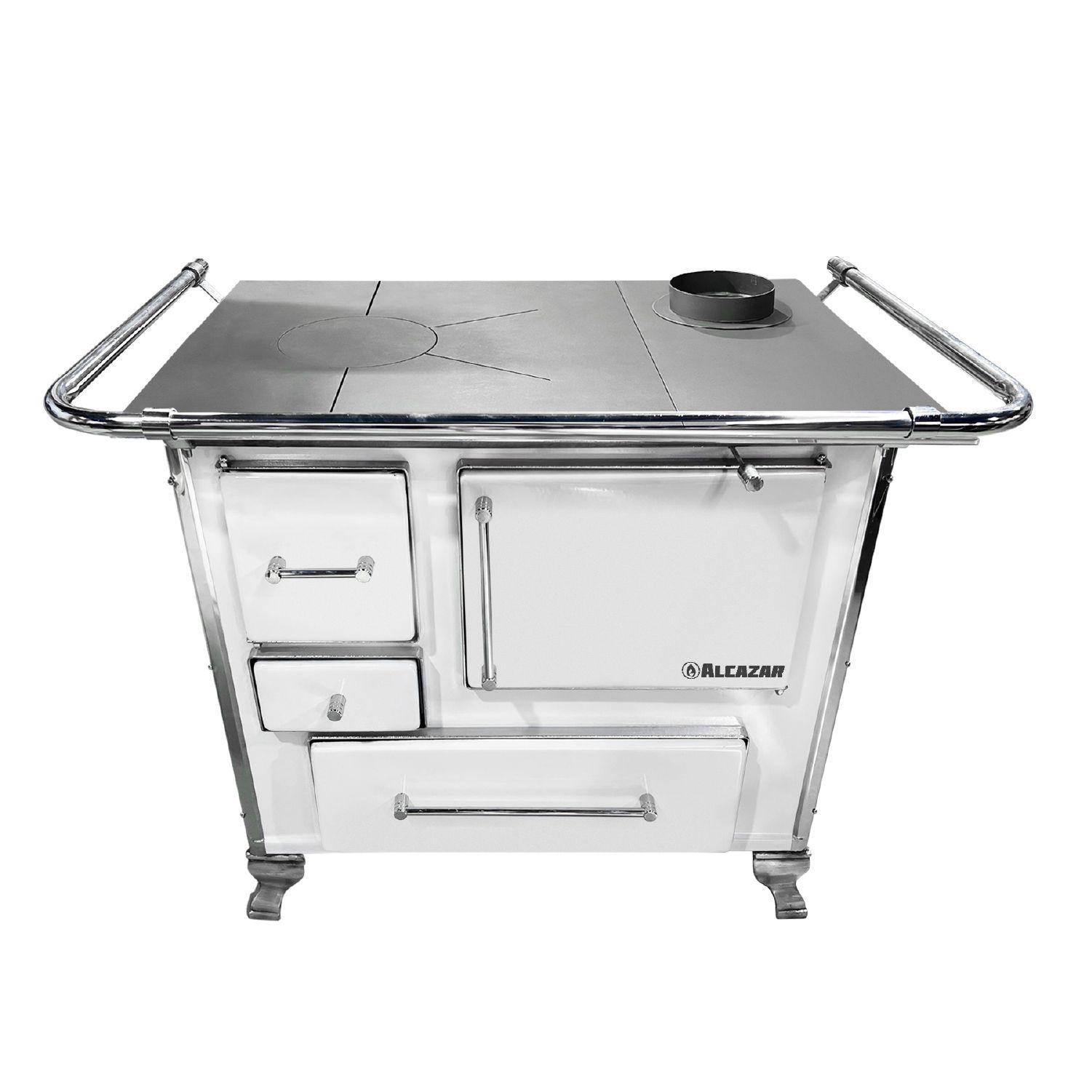 Cocina a Leña Alcazar Llaima Mueble 90 Blanco-2