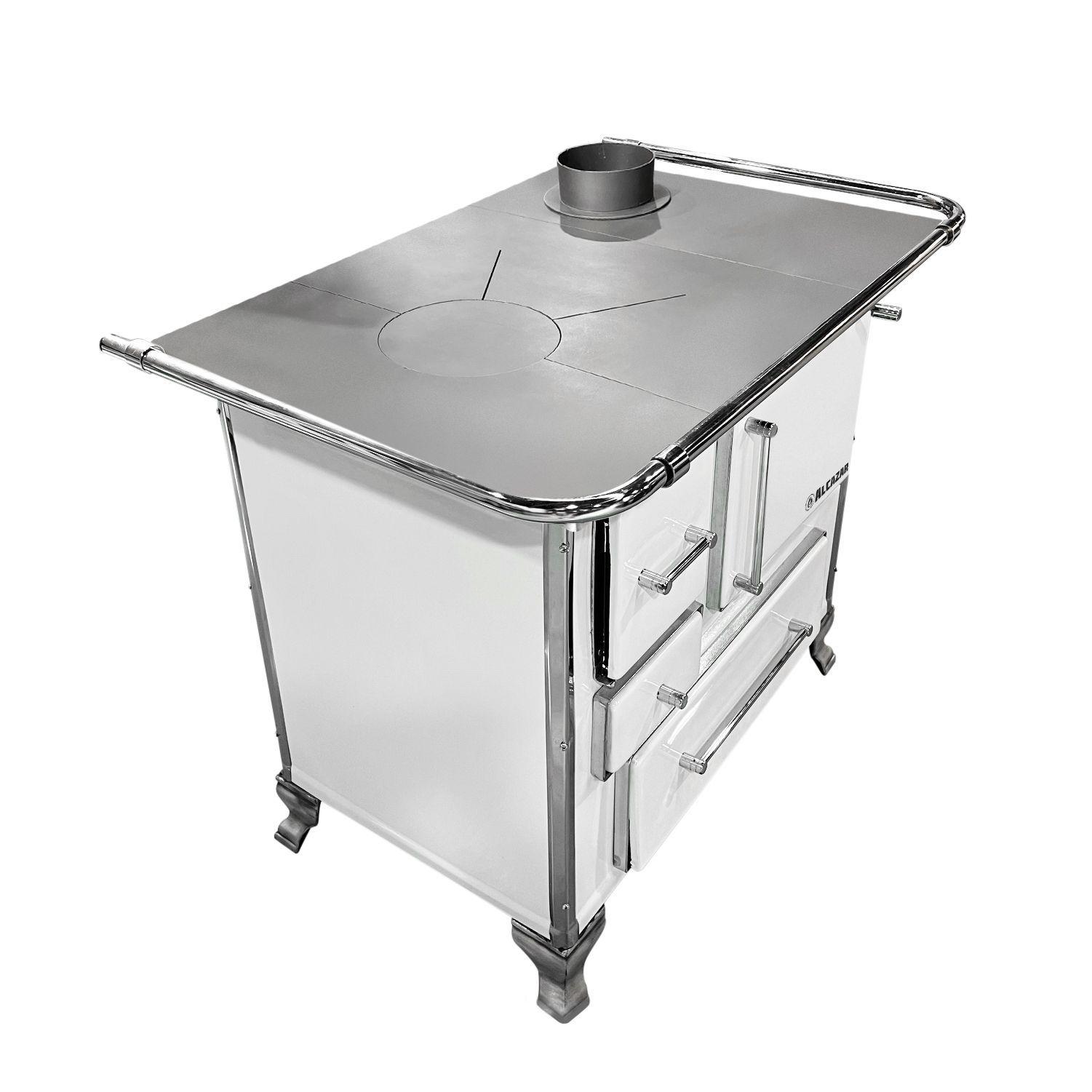 Cocina a Leña Alcazar Llaima Mueble 90 Blanco-3