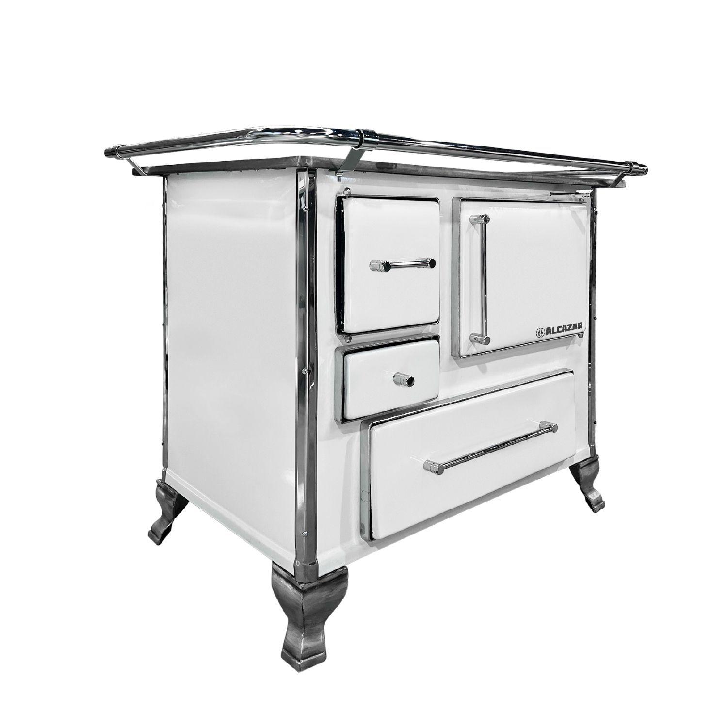 Cocina a Leña Alcazar Llaima Mueble 90 Blanco-4