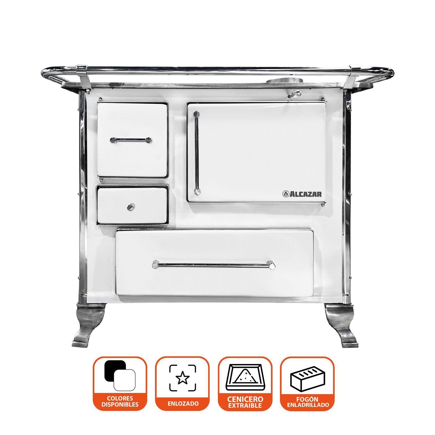 Cocina a Leña Alcazar Llaima Mueble 90 Blanco-5