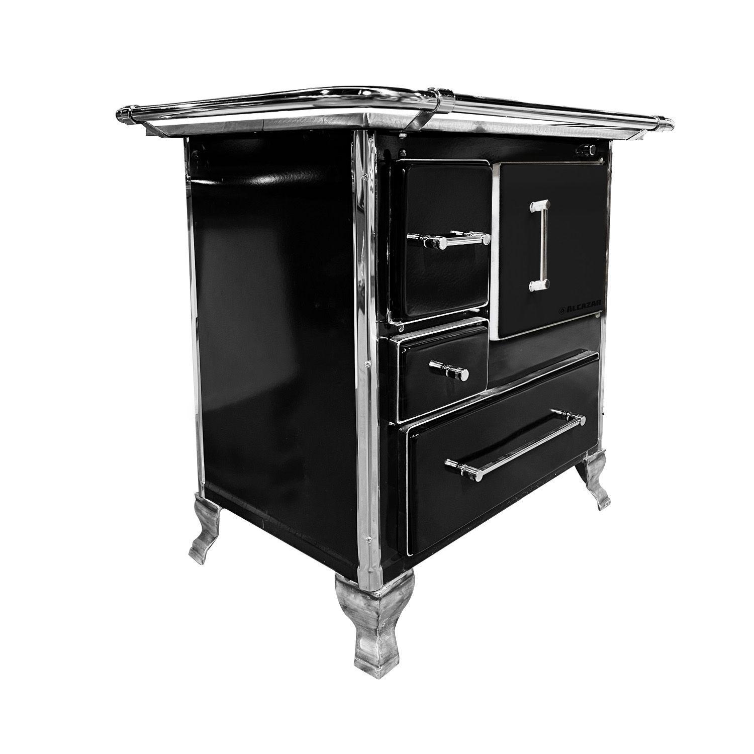 Cocinaa Leña Alcazar Llaima Mueble 80 Negra-1