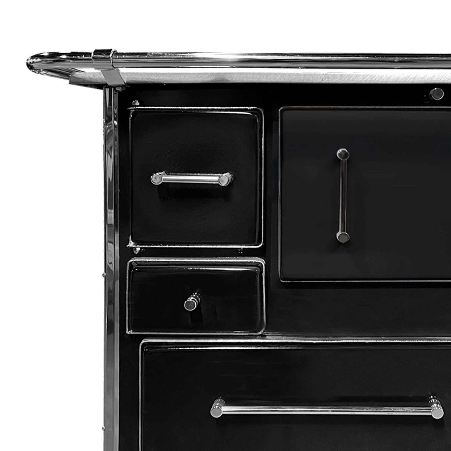 Cocinaa Leña Alcazar Llaima Mueble 80 Negra-4