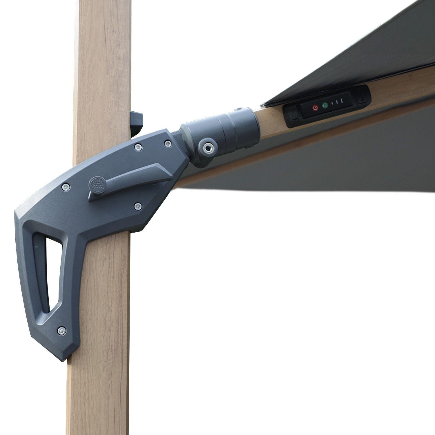 Combo Parasol Alcázar Gris 3*3 + Estufa Inferno-4