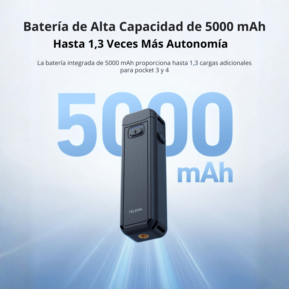 Grip Power Bank para DJI Osmo Pocket 3 4 5000mAh - Telesin-3