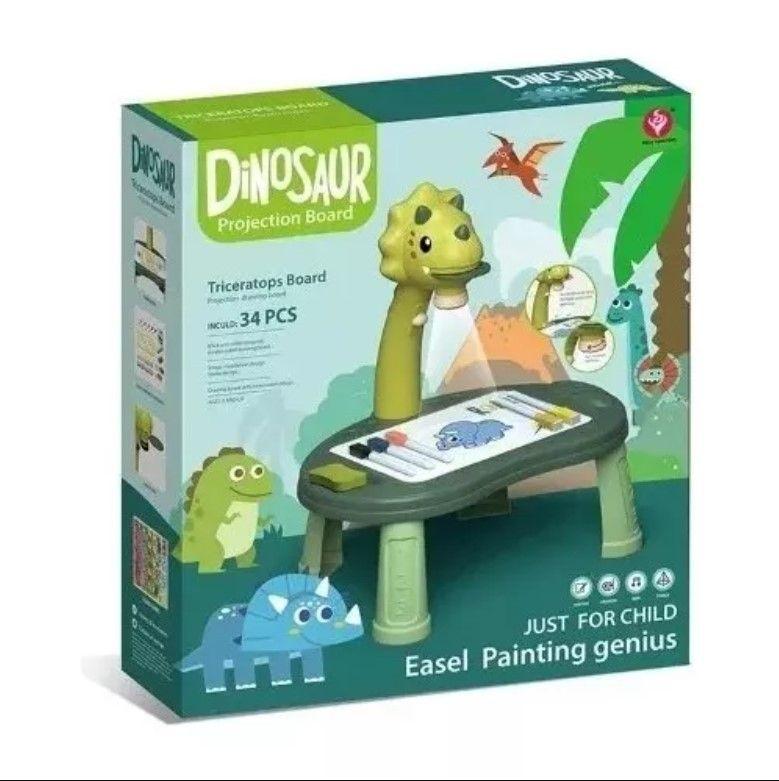 Mesa Proyectora y Musical De Dibujo Verde De Dinosaurio-2