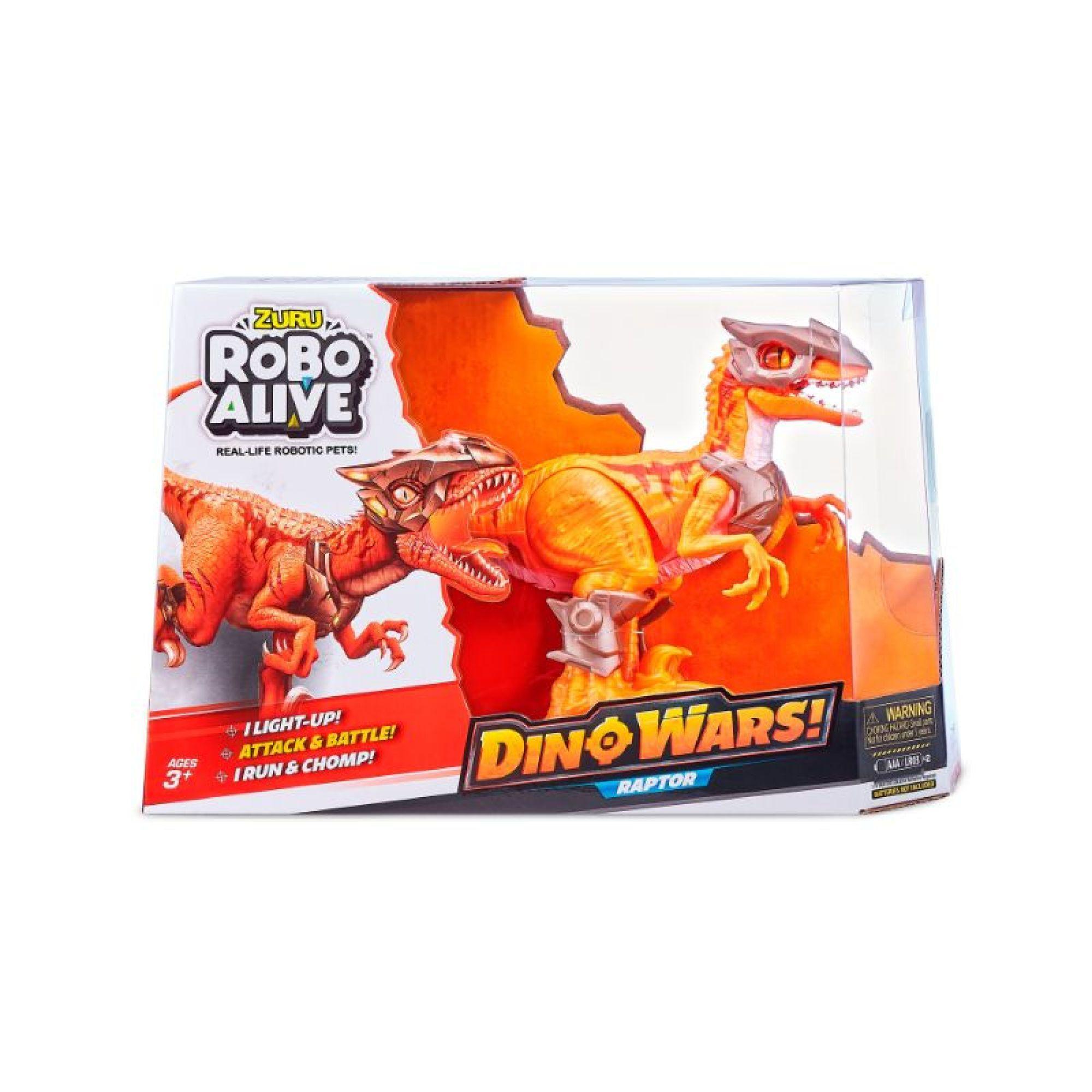 Dinosaurio Dino Wars  Robo Alive - Raptor Naranjo-3