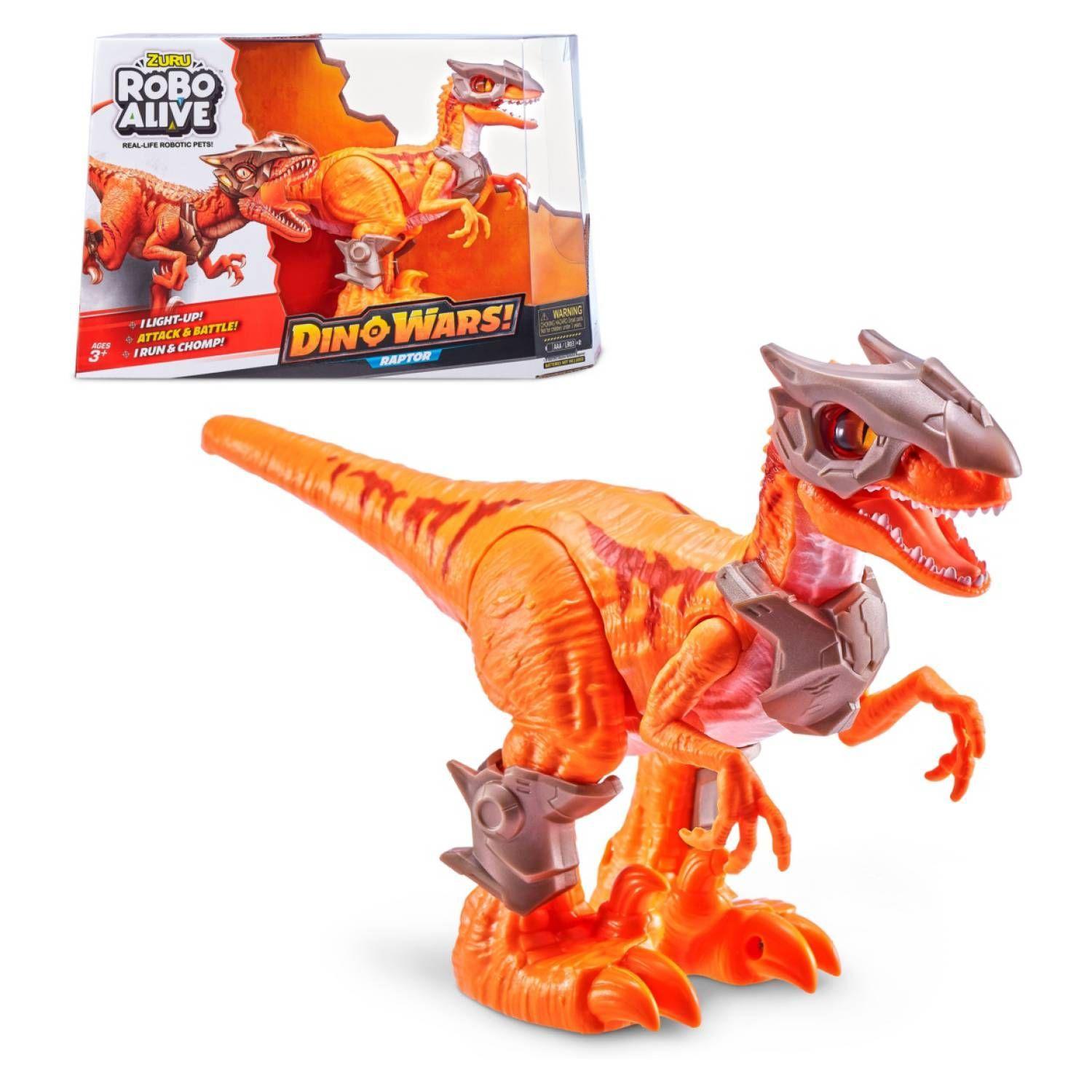 Dinosaurio Dino Wars  Robo Alive - Raptor Naranjo-0