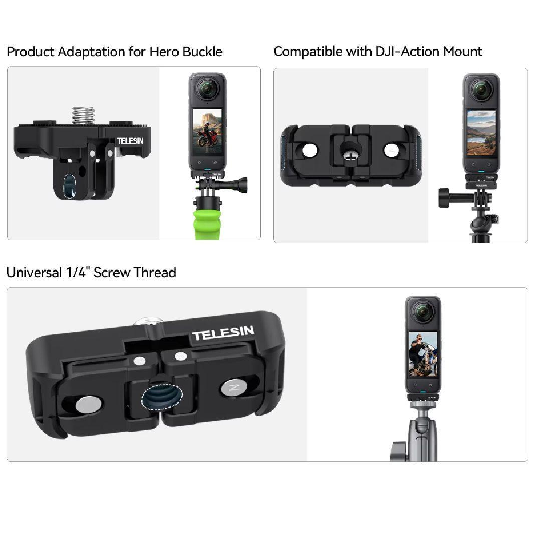Adaptador Magnético para Insta360 X4 Dos Garras para Montaje-3