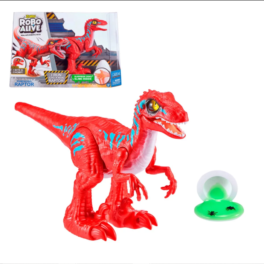 Dinosaurio Robo Alive - Raptor Verde o Rojo + Huev-1