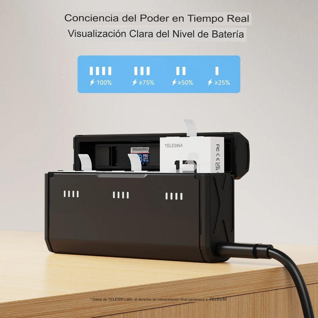 Cargador triple + 2 baterías Enduro para GoPro Hero 13 Black-5