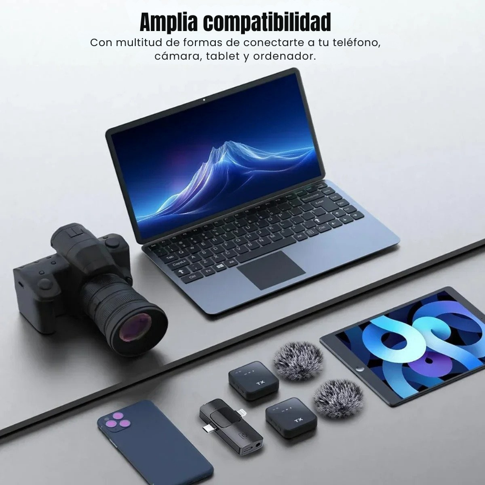 Micrófonos Inalámbrico Audio Profesional Tipo-C y Lightning-3