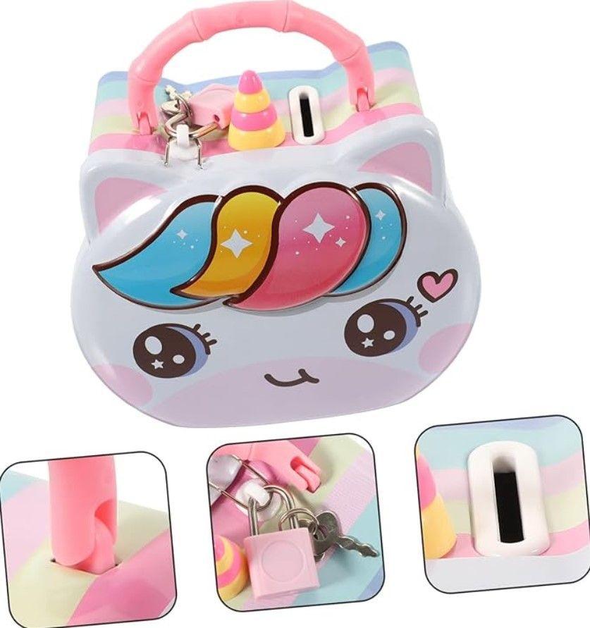 Alcancia Caja Fuerte Infantil de Unicornio Kawaii -1