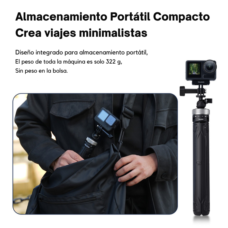 Bastón Trípode Selfie Profesional 1.5M 360° para Cámaras-5