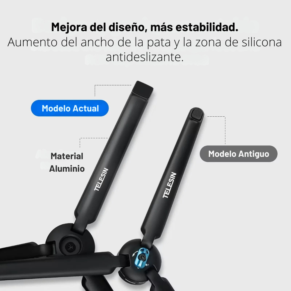 Kit Selfie Pro: Grip + Luz + Espejo + Trípode Universal Black-4