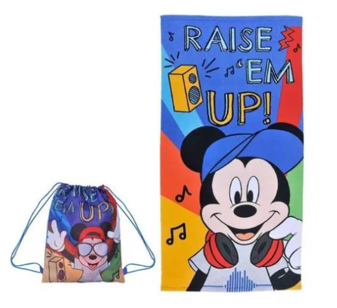 Toalla Baño Piscina Playa Mickey Mouse + Bolso o Morral-0