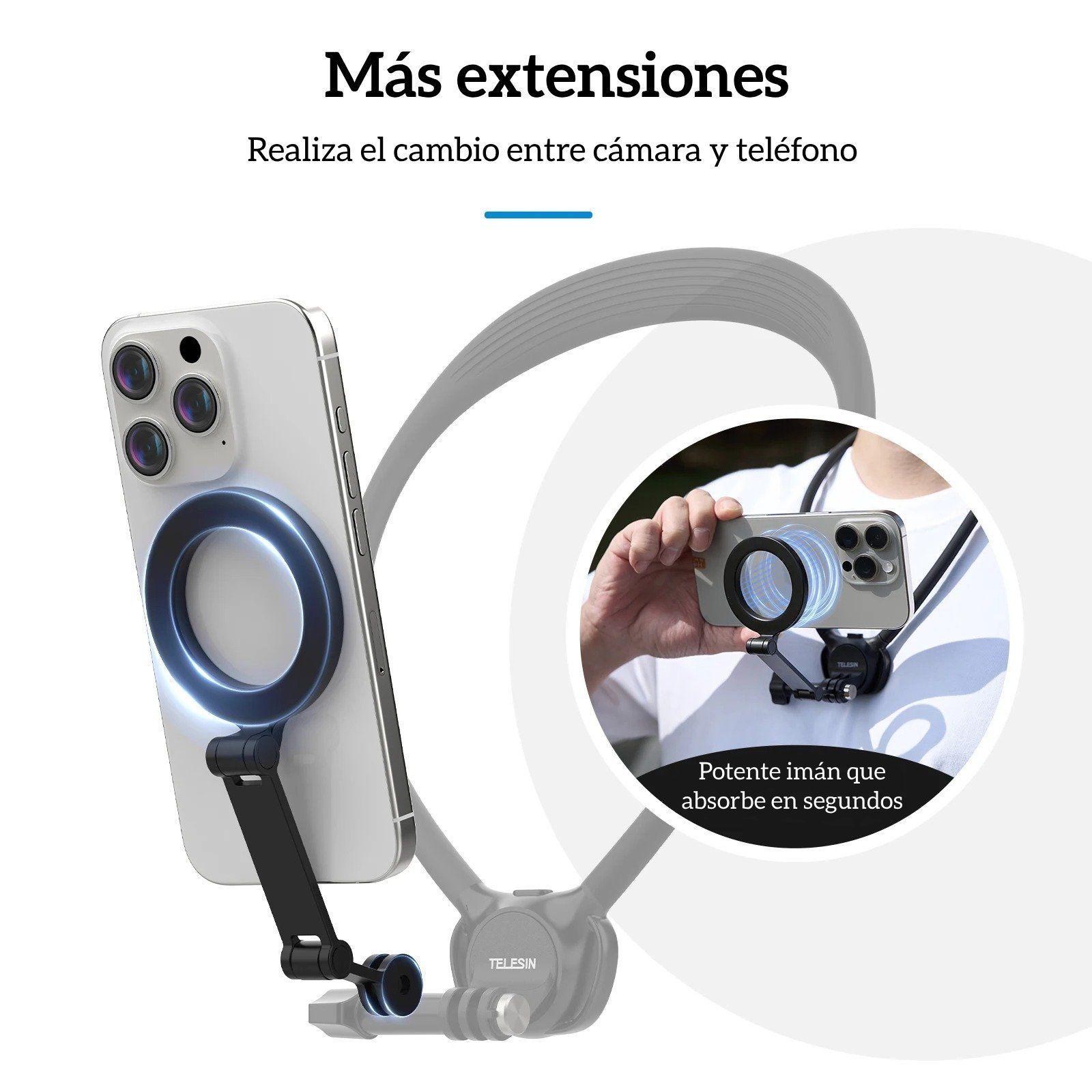 Soporte Cuello Magnético 2x1 para Smartphone y Camaras GoPro-2