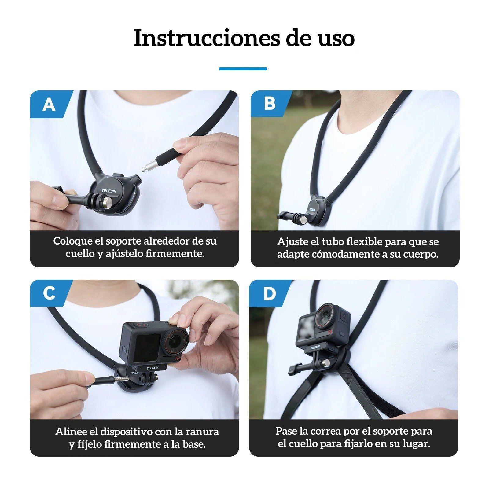 Soporte Cuello Magnético 2x1 para Smartphone y Camaras GoPro-6