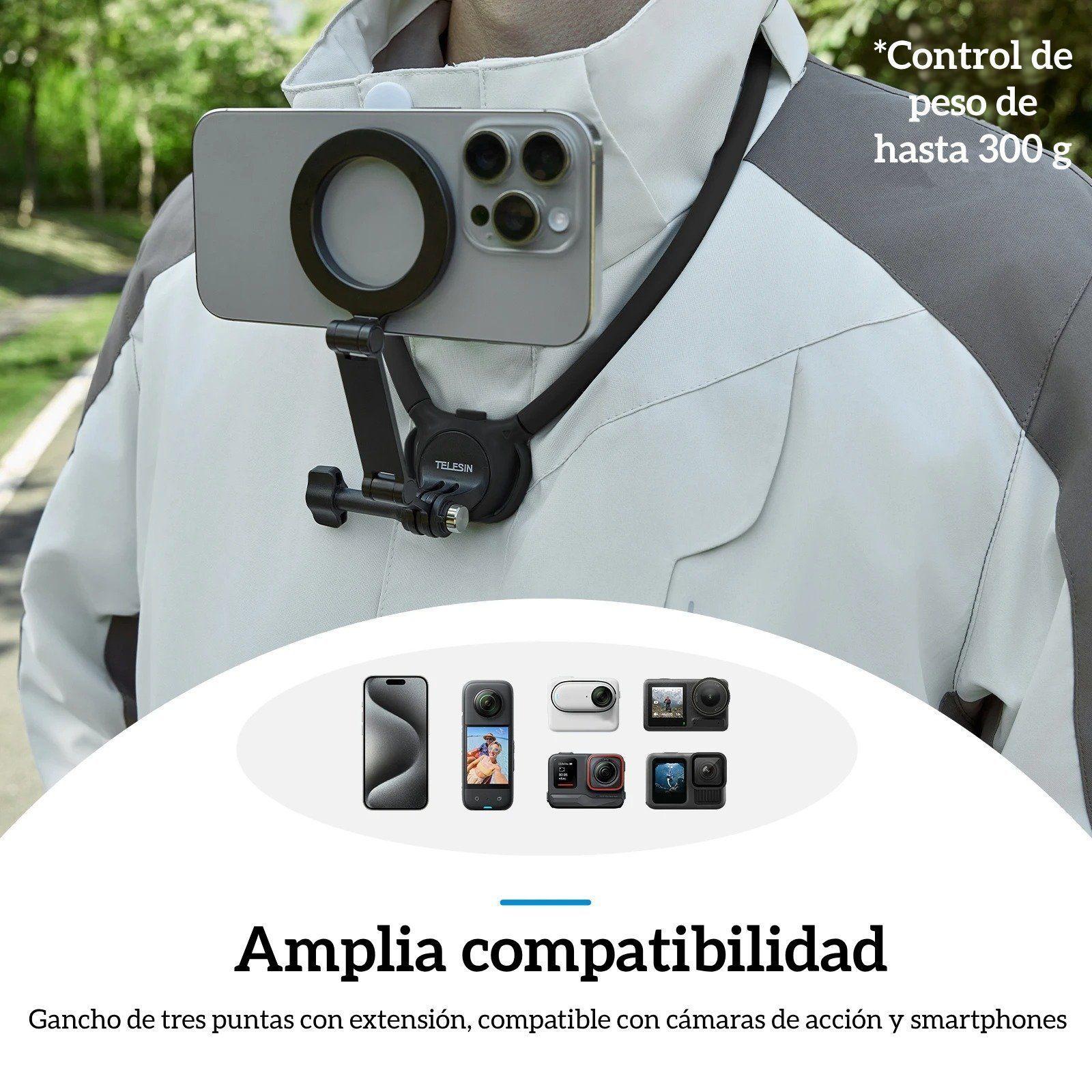 Soporte Cuello Magnético 2x1 para Smartphone y Camaras GoPro-2