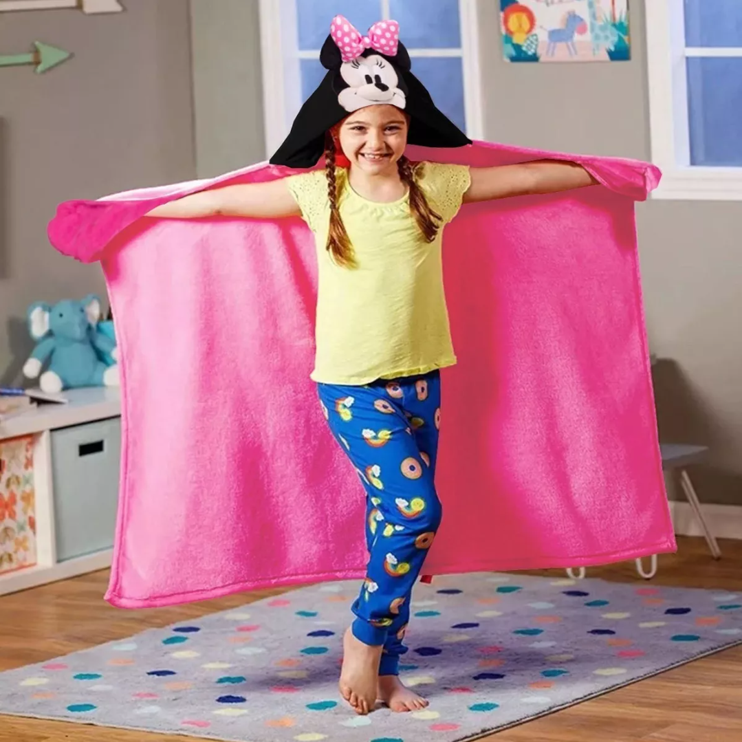 Manta Minnie Mouse Frazada de Polar con Capucha de 80x130 cm-0
