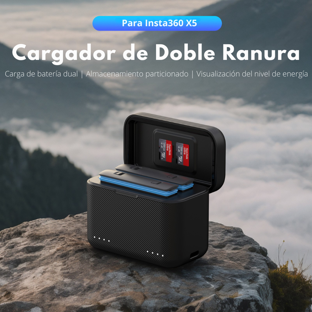 Cargador Doble Rápido para Insta360 X5 - Telesin-3