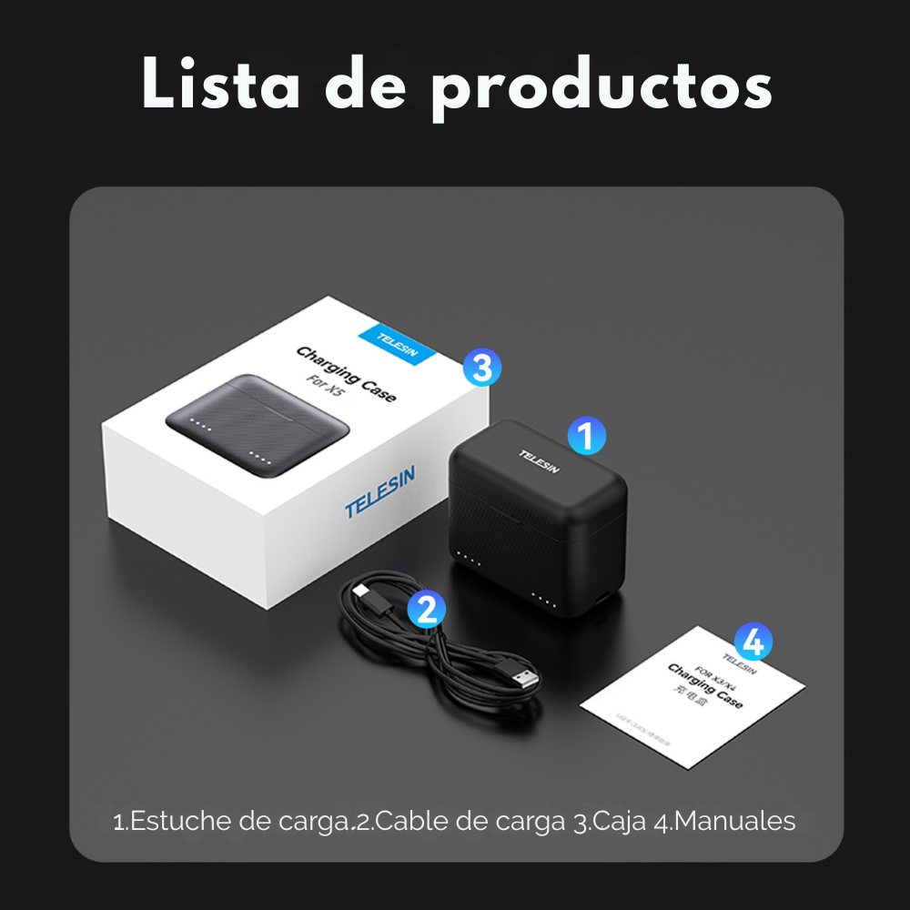 Cargador Doble Rápido para Insta360 X5 - Telesin-7