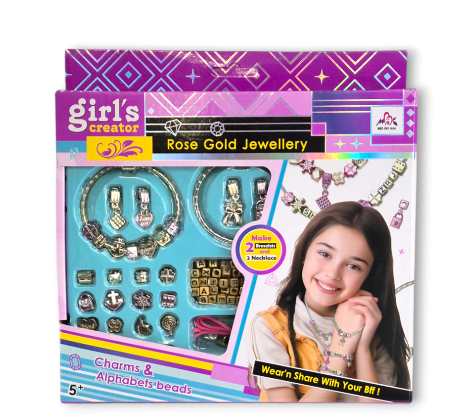 Hazlo Único Set de Pulseras y Collar con Letras para Niñas -0