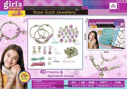 Hazlo Único Set de Pulseras y Collar con Letras para Niñas -1