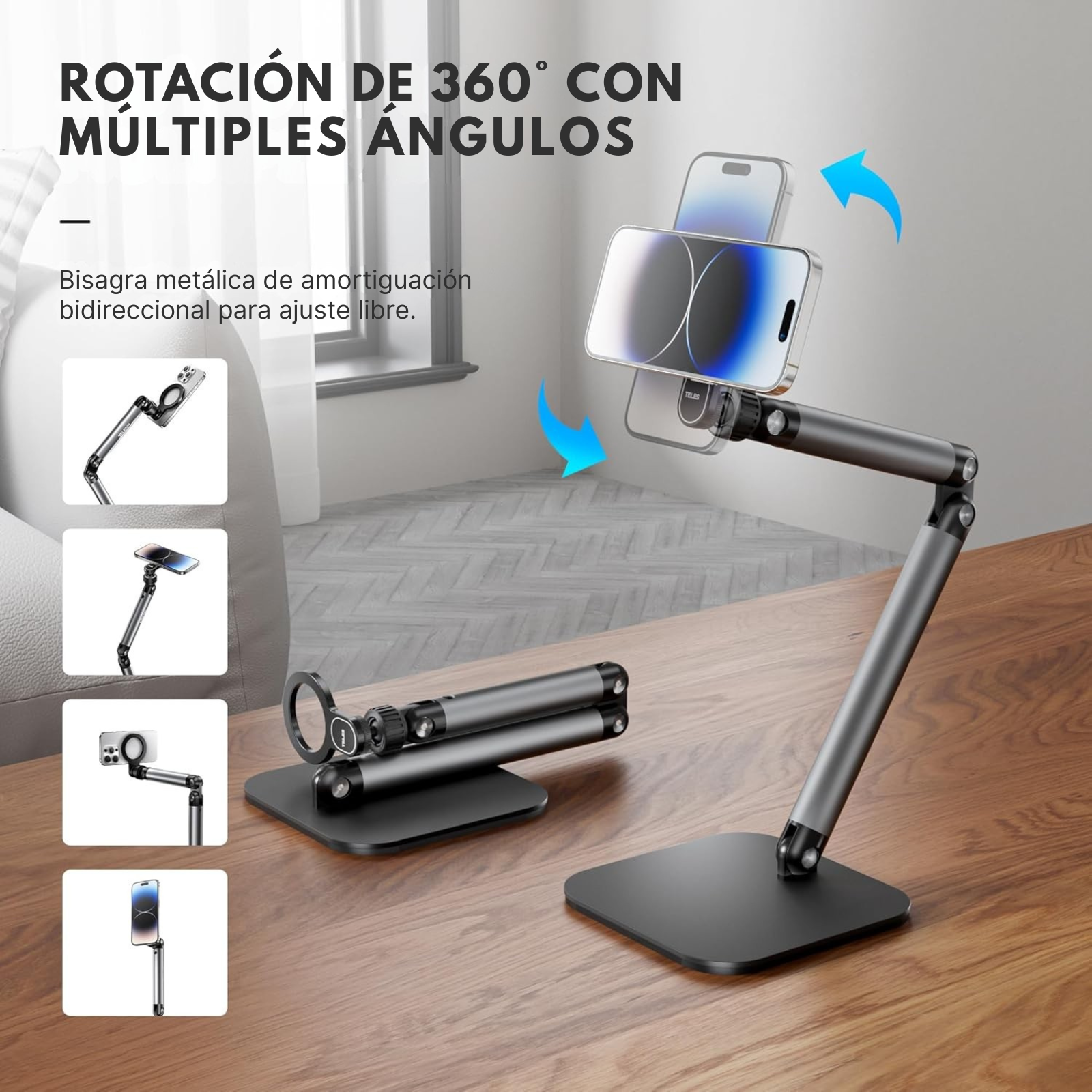 Soporte Mesa Magnético Pro para Celular Streaming Contenido-4