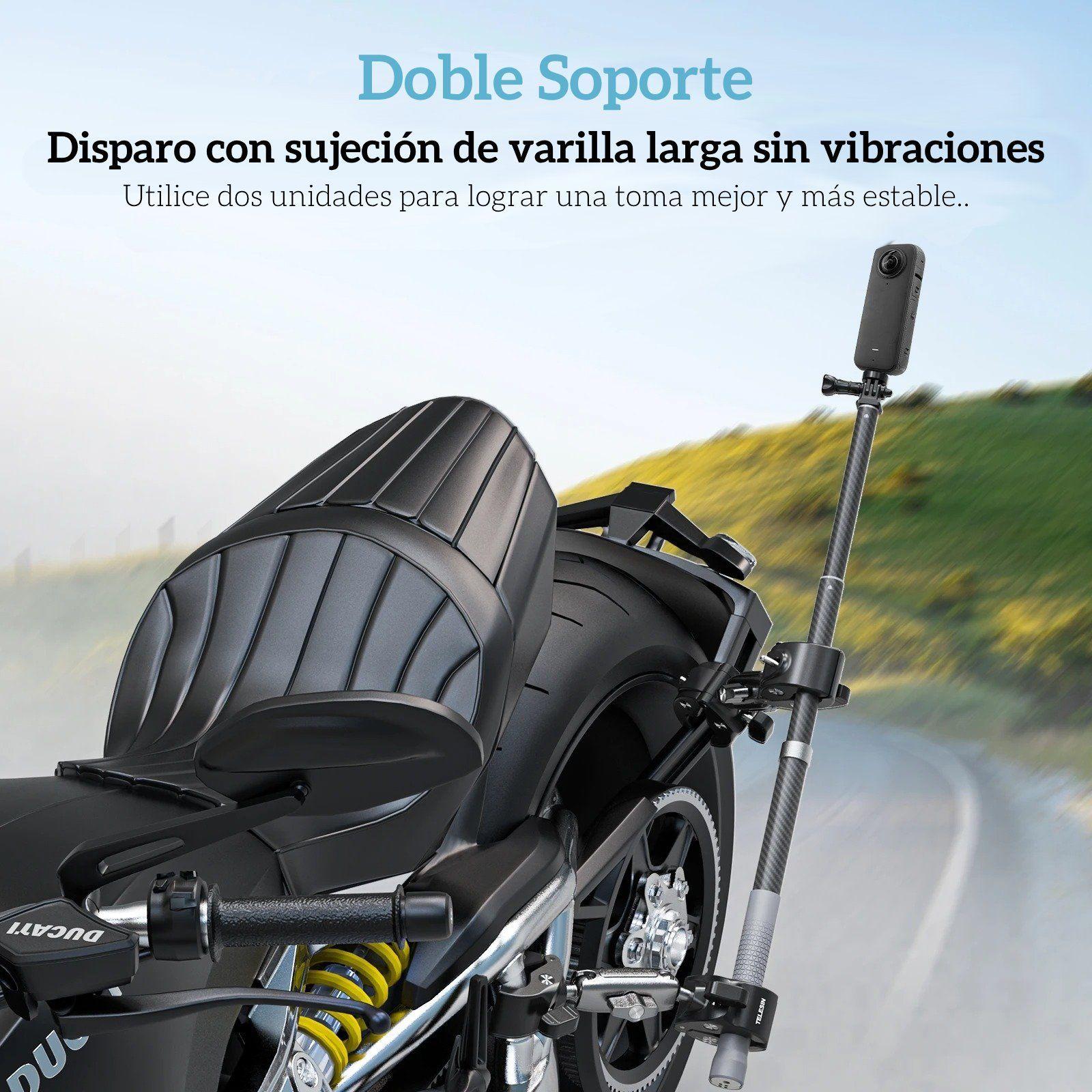 Doble Garra para Moto Bici Tubos con Cámaras GoPro y otras-3
