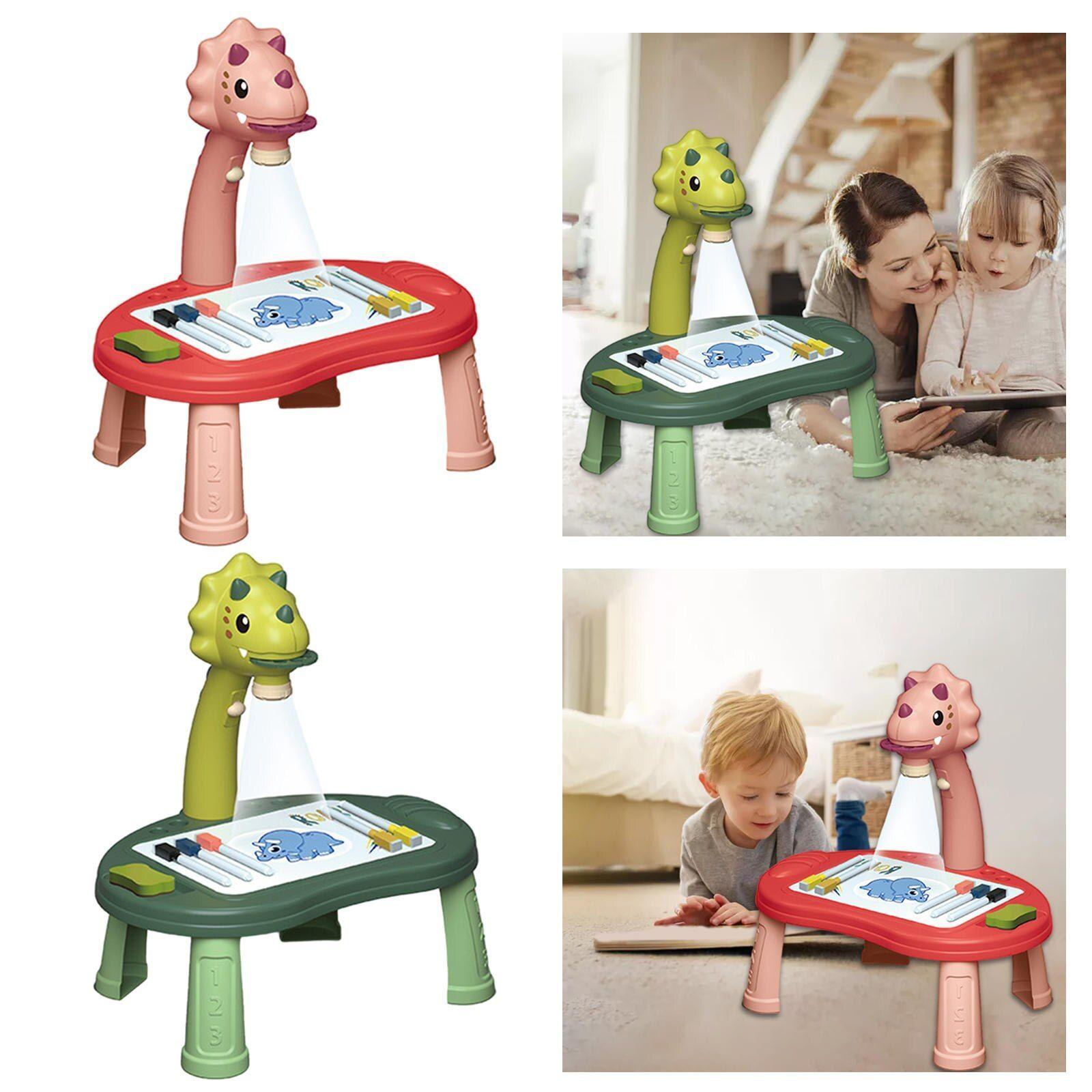 Mesa Proyectora y Musical De Dibujo Rosada De Dinosaurio-2