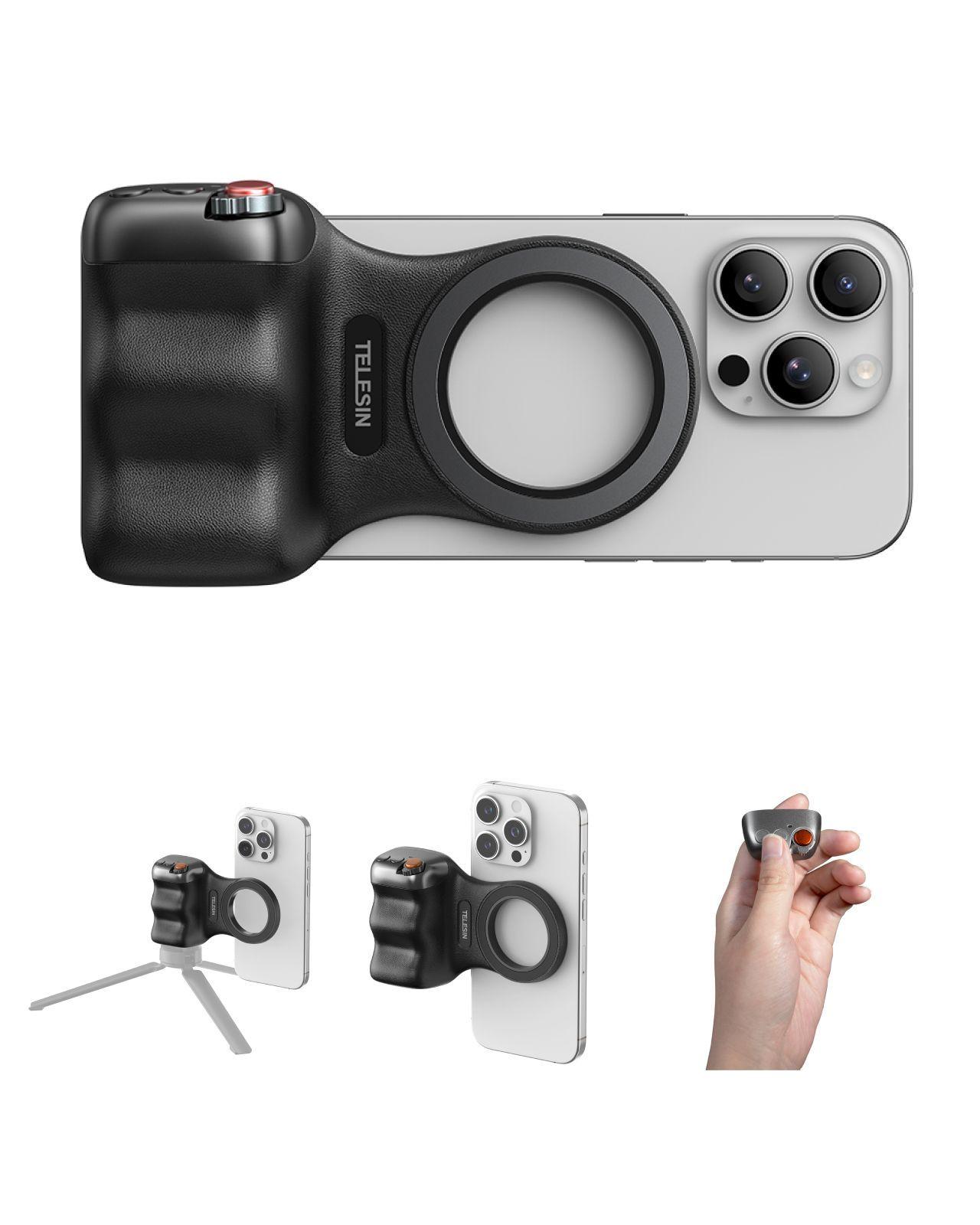 Grip Magnético MagSafe para Smartphone con Disparador Negro-0