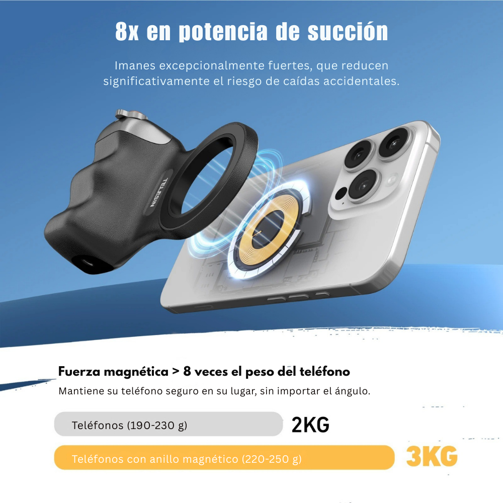 Grip Magnético MagSafe para Smartphone con Disparador Negro-2