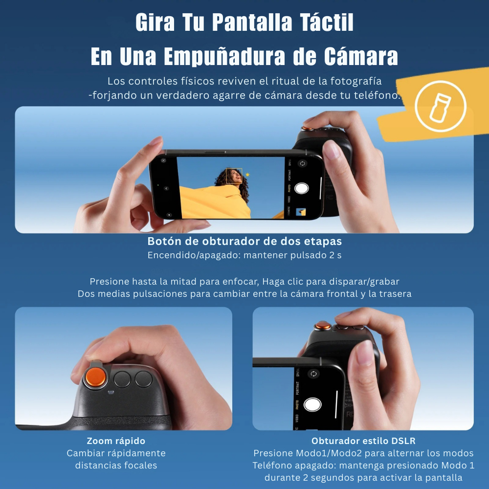 Grip Magnético MagSafe para Smartphone con Disparador Negro-3