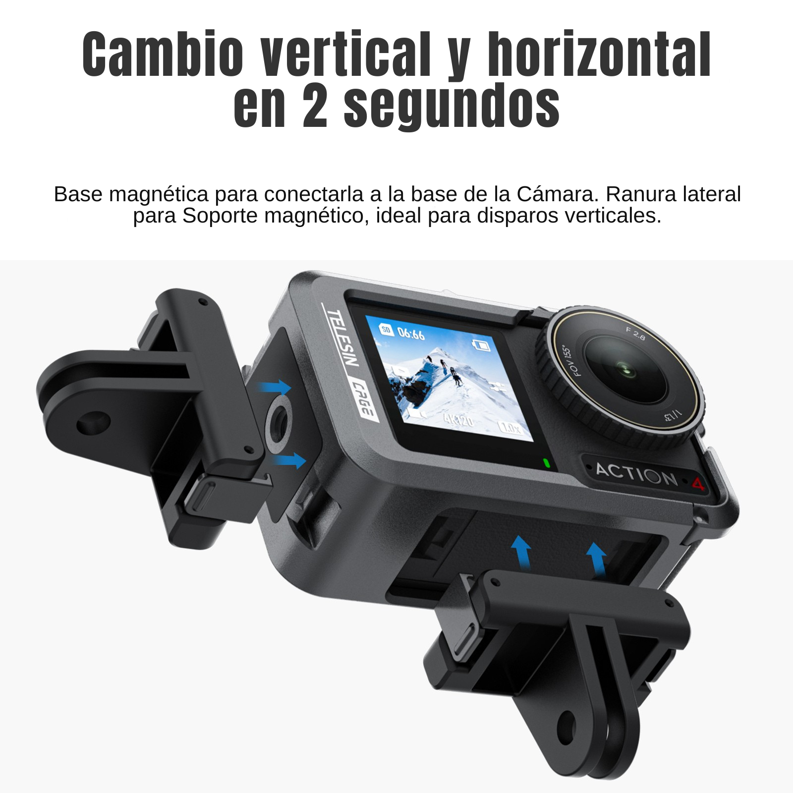Marco Aluminio Protector para DJI Osmo Action 3 4 5 -Telesin-3