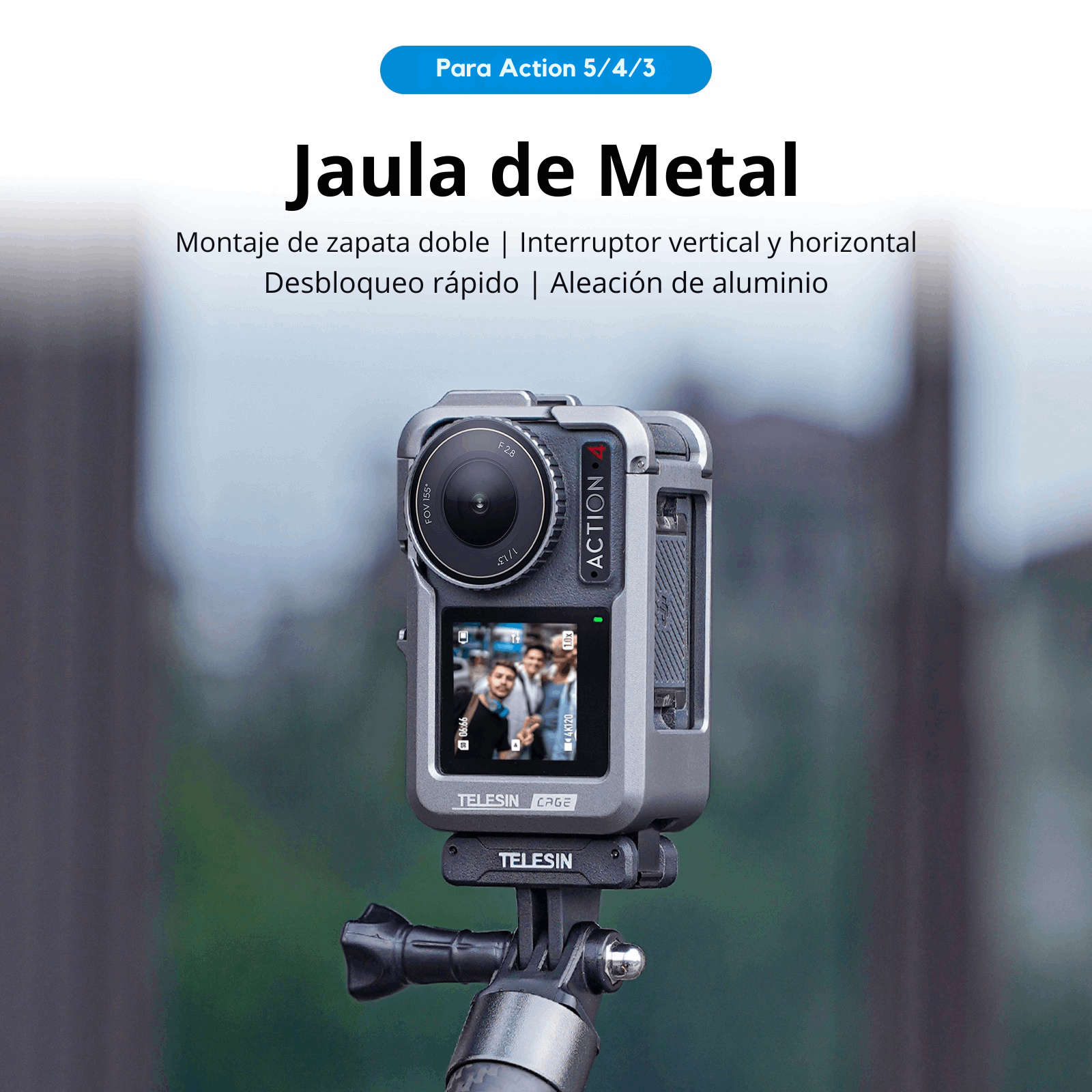 Marco Aluminio Protector para DJI Osmo Action 3 4 5 -Telesin-4