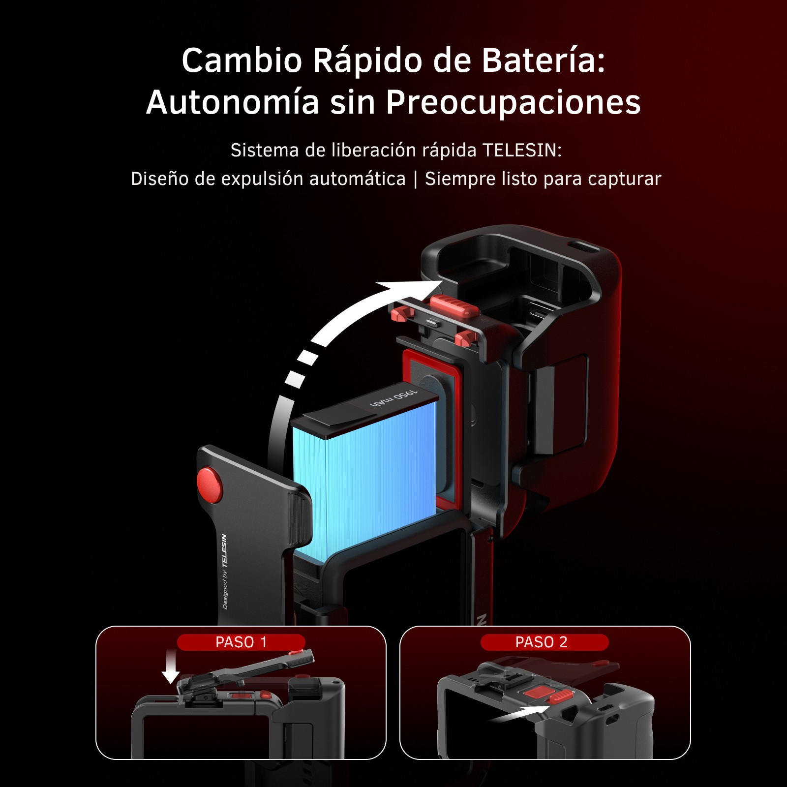 Grip + Jaula Aluminio Empuñadura para DJI Osmo Action 3/4/5-5