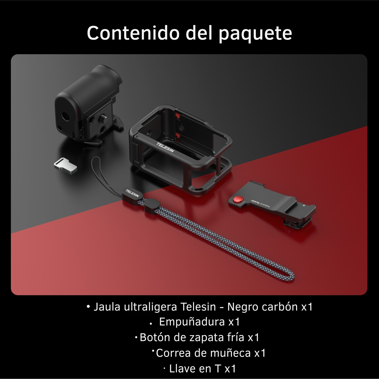 Grip + Jaula Aluminio Empuñadura para DJI Osmo Action 3/4/5-6