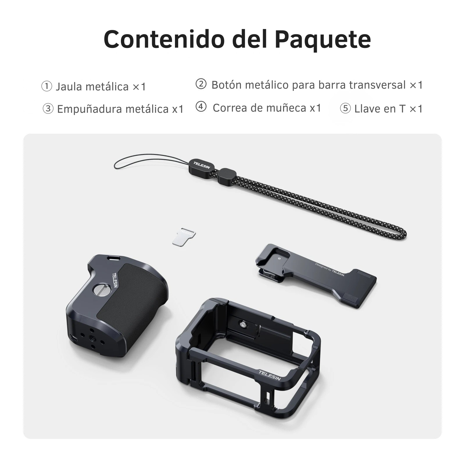 Kit Grip + Jaula Aluminio Empuñadura para DJI Osmo Action 6-7