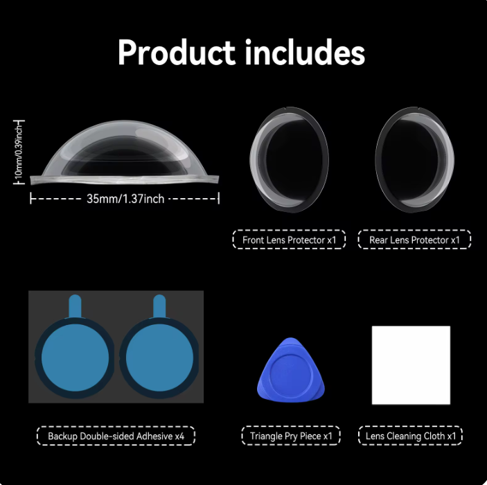Cubiertas Protector Lentes para Cámara Insta360 X3 - Telesin-6