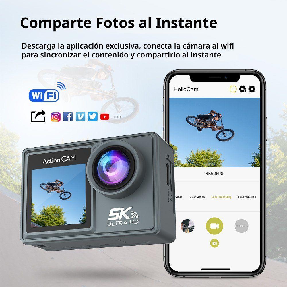 Cámara Deportiva Ausek 5K 24MP UltraHD con Accesorios Acción  AT-M40TRW-3