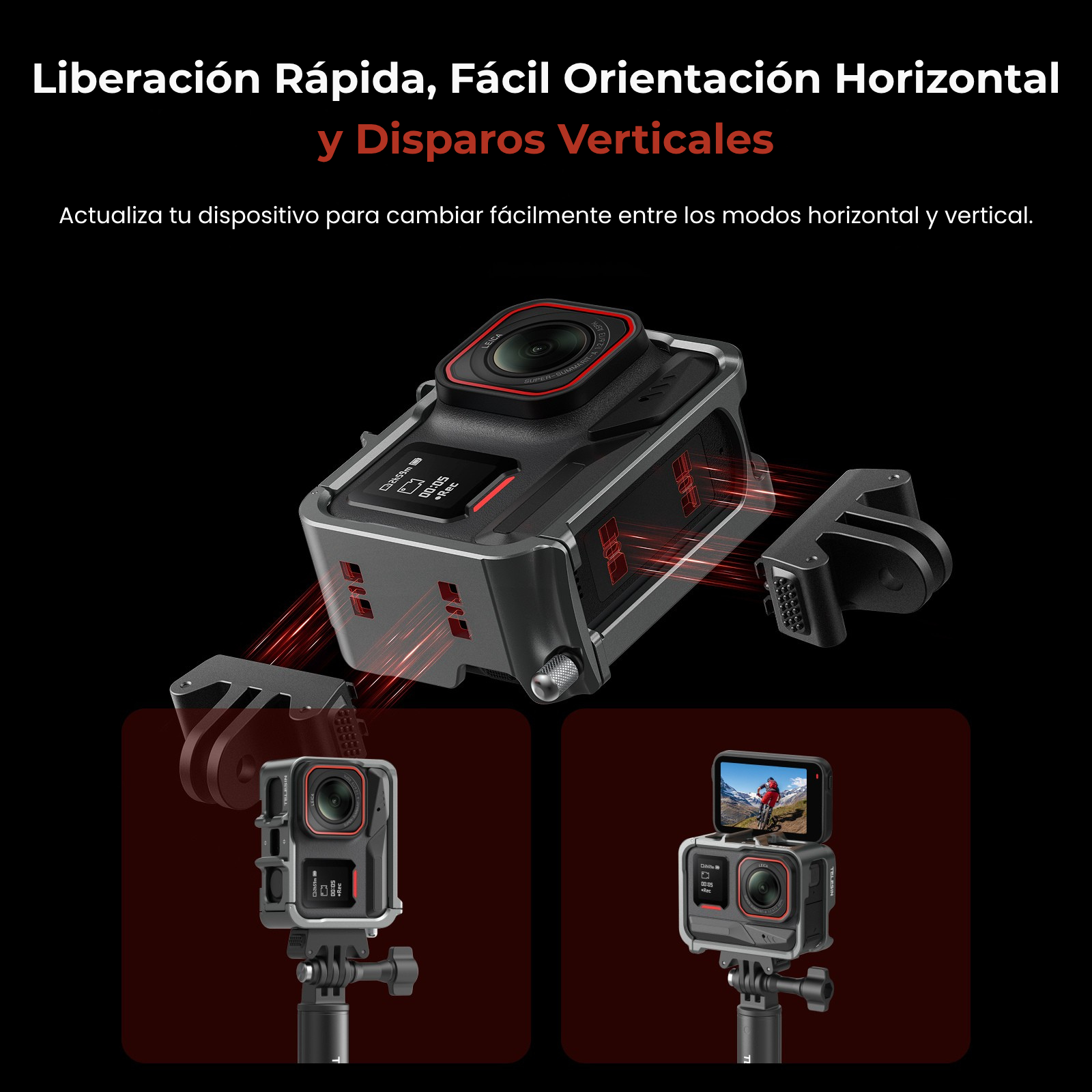 Jaula Aluminio Insta360 Ace - Ace pro - Ace Pro 2 Vertical-2