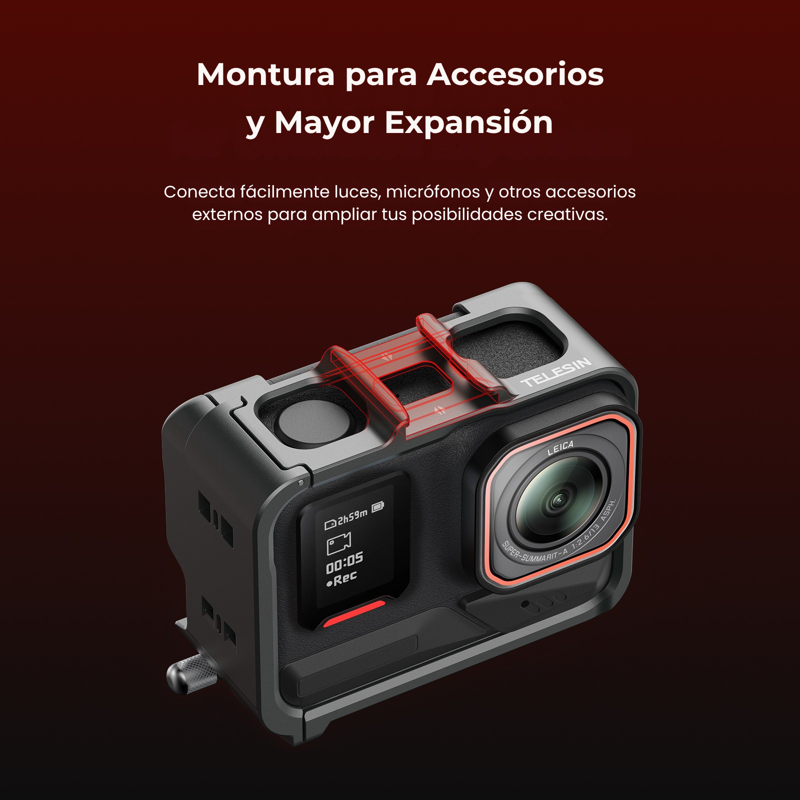 Jaula Aluminio Insta360 Ace - Ace pro - Ace Pro 2 Vertical-4