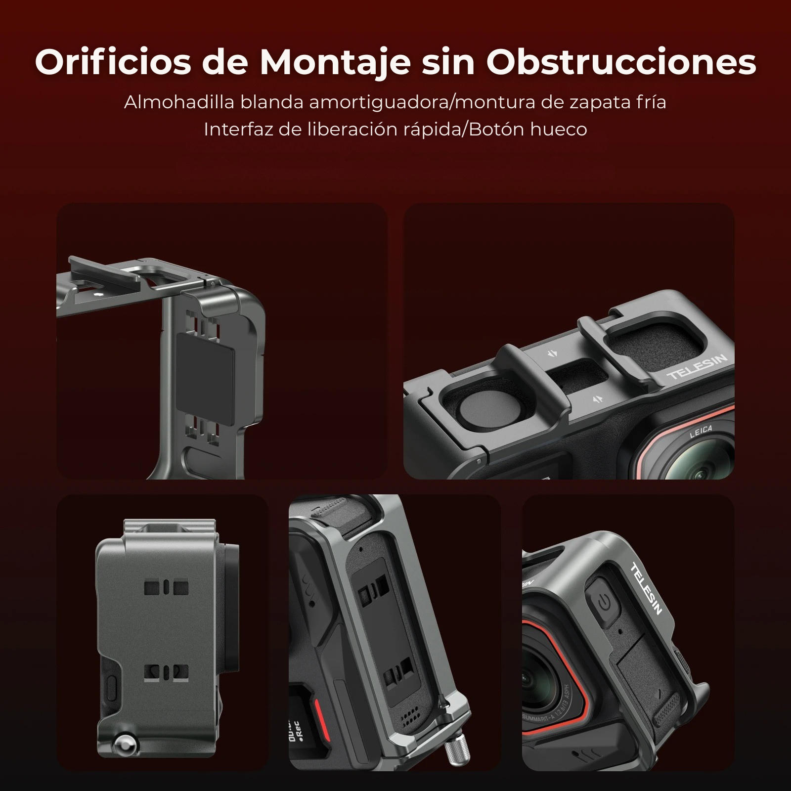 Jaula Aluminio Insta360 Ace - Ace pro - Ace Pro 2 Vertical-7