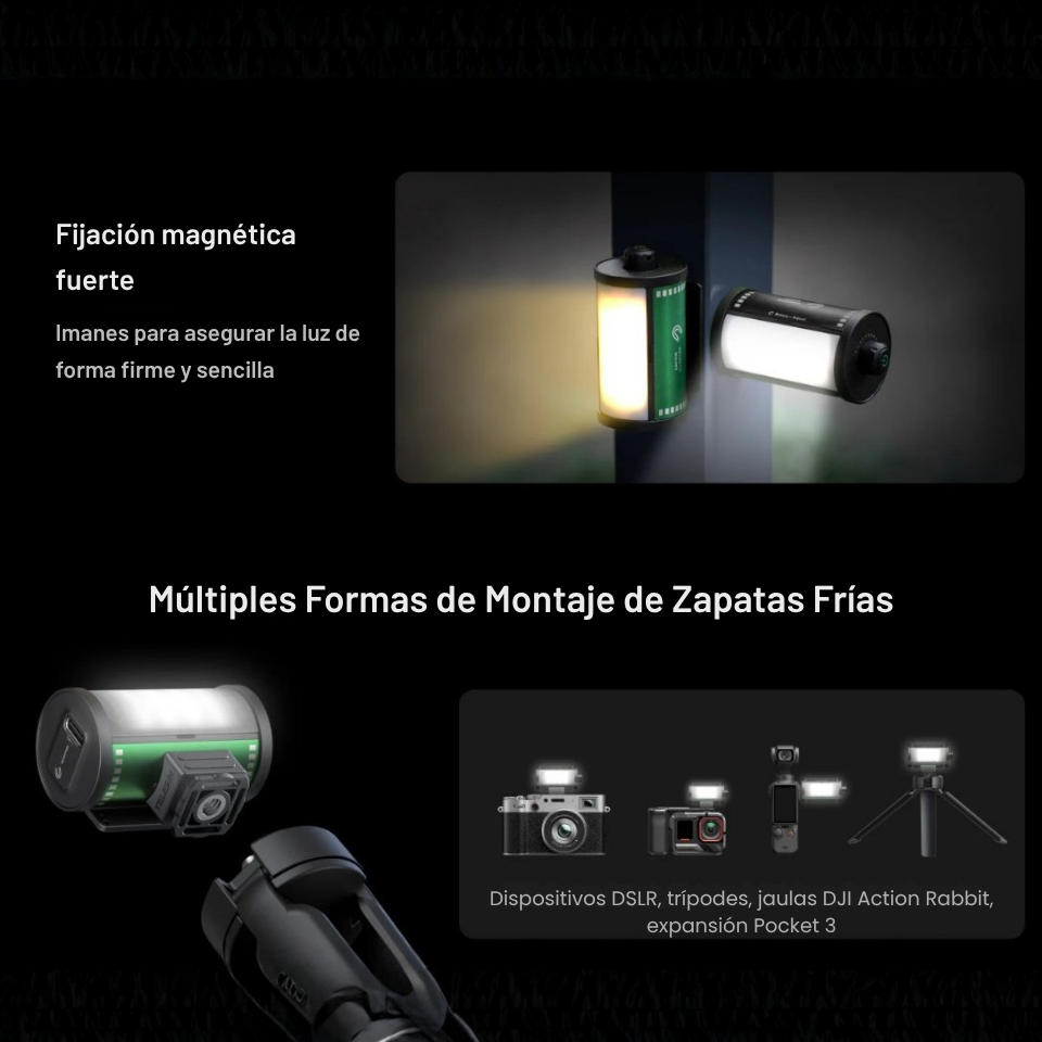 Luz LED MagFilm Cálida Fría Para Cámara y Smartphone Vlog-5