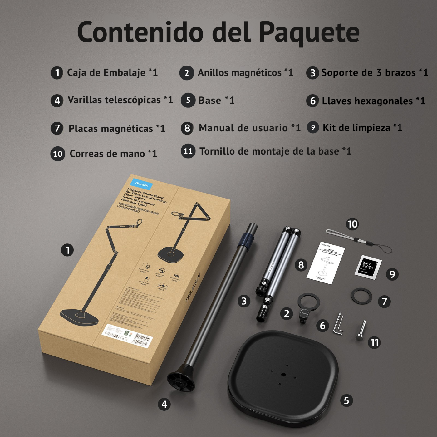 Soporte Piso Magnético Pro para Celular Streaming Contenido-7